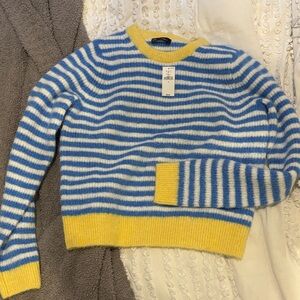 GAP Blue and Yellow Striped Women's Sweater